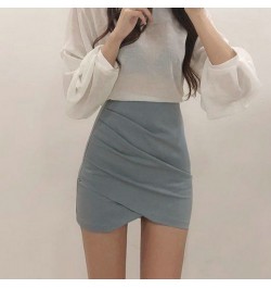 Skirt Design Female irregular Ladies Skirt High Waist Solid Color Womens Mini Skirt Sexy Clubwear Cross Skirt Summer Autumn $...