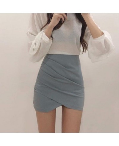 Skirt Design Female irregular Ladies Skirt High Waist Solid Color Womens Mini Skirt Sexy Clubwear Cross Skirt Summer Autumn $...