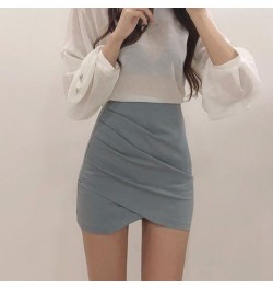 Skirt Design Female irregular Ladies Skirt High Waist Solid Color Womens Mini Skirt Sexy Clubwear Cross Skirt Summer Autumn $...