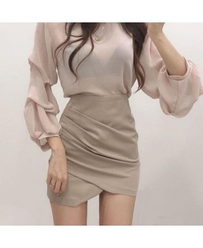 Skirt Design Female irregular Ladies Skirt High Waist Solid Color Womens Mini Skirt Sexy Clubwear Cross Skirt Summer Autumn $...