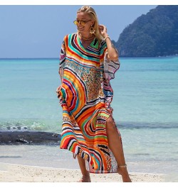 Kaftans for Women New 2022 Printed Bohemian Beach Dresses Maxi Robe Bathing Suits Seaside Holiday Beachwear Sales $39.00 - Sw...