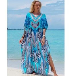 Kaftans for Women New 2022 Printed Bohemian Beach Dresses Maxi Robe Bathing Suits Seaside Holiday Beachwear Sales $39.00 - Sw...