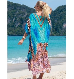 Kaftans for Women New 2022 Printed Bohemian Beach Dresses Maxi Robe Bathing Suits Seaside Holiday Beachwear Sales $39.00 - Sw...