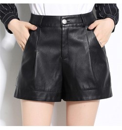 Spring Autumn Women Shorts Korea Style Big Size Sexy Short Pants Mid Waist PU Leather Shorts Black Casual OL Pants $41.02 - B...