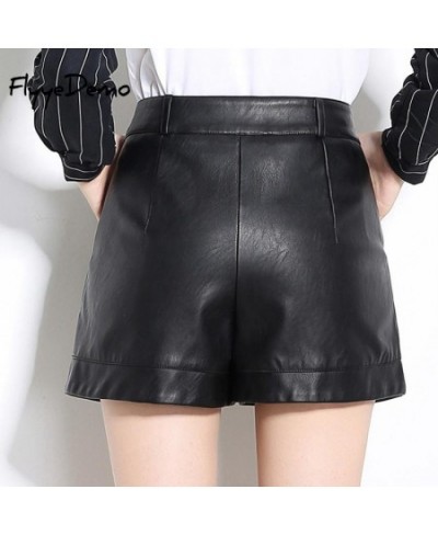 Spring Autumn Women Shorts Korea Style Big Size Sexy Short Pants Mid Waist PU Leather Shorts Black Casual OL Pants $41.02 - B...