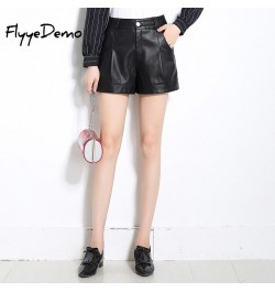 Spring Autumn Women Shorts Korea Style Big Size Sexy Short Pants Mid Waist PU Leather Shorts Black Casual OL Pants $41.02 - B...