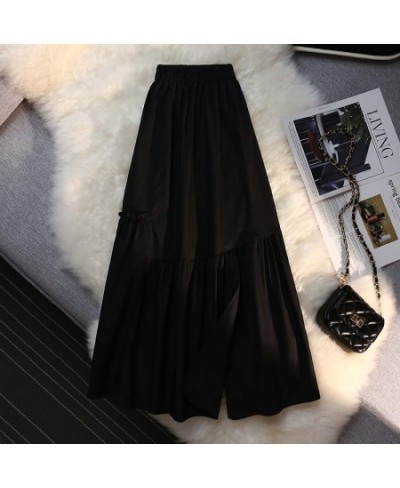 Irregular Skirt Women's Medium Length Summer 2022 A-line High Waist Lotus Leaf Side Long Skirts Female Retro $43.89 - Bottoms