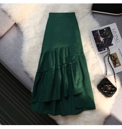 Irregular Skirt Women's Medium Length Summer 2022 A-line High Waist Lotus Leaf Side Long Skirts Female Retro $43.89 - Bottoms