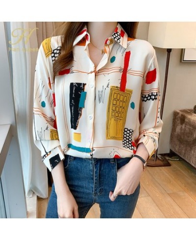 Femme Casual Tops Fashion Spring Autumn Print Shirt Long Sleeve Blouse Korean Woman Clothes Roupas Femininas $34.22 - Women Tops