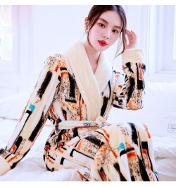 Women Robes Winter Warm Coral Fleece Nightdress Sleepwear Female Pajamas Home Clothes Floral Dressing Gron Kimono Hotel $31.0...