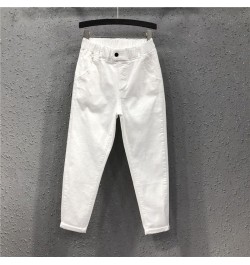 Summer Women's Harem Pants All-matched Casual Cotton Denim Capri Pants Elastic Waist Yellow White Jeans Plus 5XL 6XL $48.21 -...