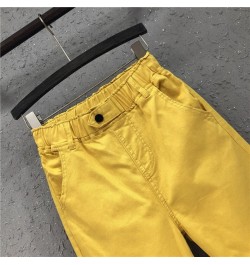 Summer Women's Harem Pants All-matched Casual Cotton Denim Capri Pants Elastic Waist Yellow White Jeans Plus 5XL 6XL $48.21 -...