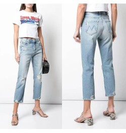 Women's High Waist Distressed Retro Jeans casual fashion ankle-length denim pants 2023 new $78.78 - Bottoms