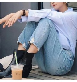 Women's High Waist Distressed Retro Jeans casual fashion ankle-length denim pants 2023 new $78.78 - Bottoms