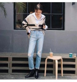 Women's High Waist Distressed Retro Jeans casual fashion ankle-length denim pants 2023 new $78.78 - Bottoms