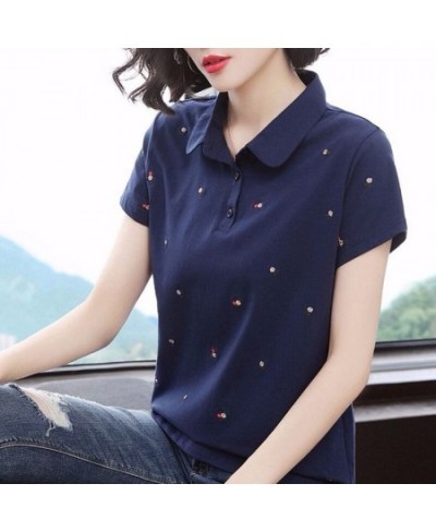 Summer Fashion Polo Shirt Women New Casual Short Sleeve Slim Polos Mujer Shirts Tops Plus Size Female Cotton Polo Shirt ZZ021...