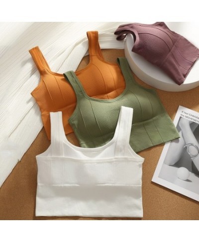 Beauty Camisole Vest Breathable Bra Beauty Crop Pads Women Tank Padded Back Bra Top Women Removable Top Seamless Back Sports ...