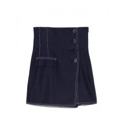 Neploe 2023 Summer New Style Jupes High Waist Button Slit Denim A-line Mini Skirts Slim Culottes Japanese Fashion Mujer Falda...