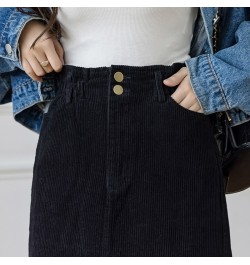 Autumn Winter Split Midi Corduroy Skirt Women Casual Tight High Waist Skirts Chic Pockets Jupe Femme Streetwear K2798 $38.49 ...