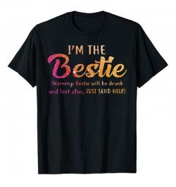 If Lost or Drunk Please Return To Bestie T-shirt I'm The-Bestie Warning Besties Will Be Drunk Tee Tops $26.87 - Tops & Tees