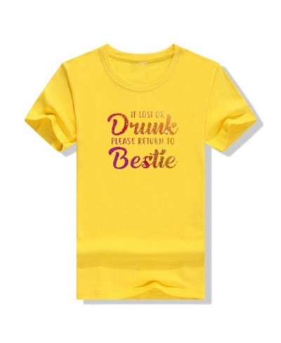 If Lost or Drunk Please Return To Bestie T-shirt I'm The-Bestie Warning Besties Will Be Drunk Tee Tops $26.87 - Tops & Tees