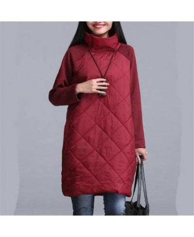 2022 New Fashion Autumn Winter Women Straight Dress Turtleneck Casual Loose Slim Patchwork Cotton Soft Vestidos $47.19 - Jack...