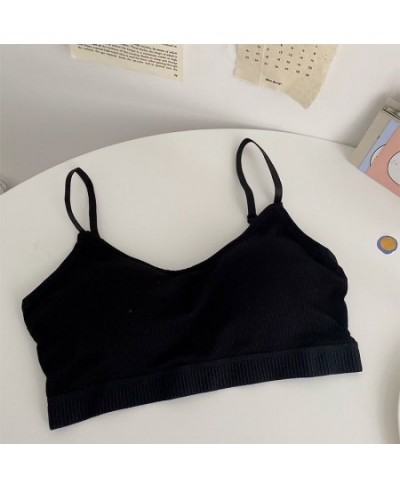 Bra Up Solid Underwear Women Soft Women Korean For Mujer Pad Push Ropa Fixed Lingerie Chest Wireless Summer Bras Version Thin...