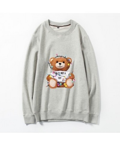 Women's Long Sleeve Knitted Sweaters And Pullovers Teddy Bear Sweater Women Oversized Pink Black White Casual Sweater Jumper ...