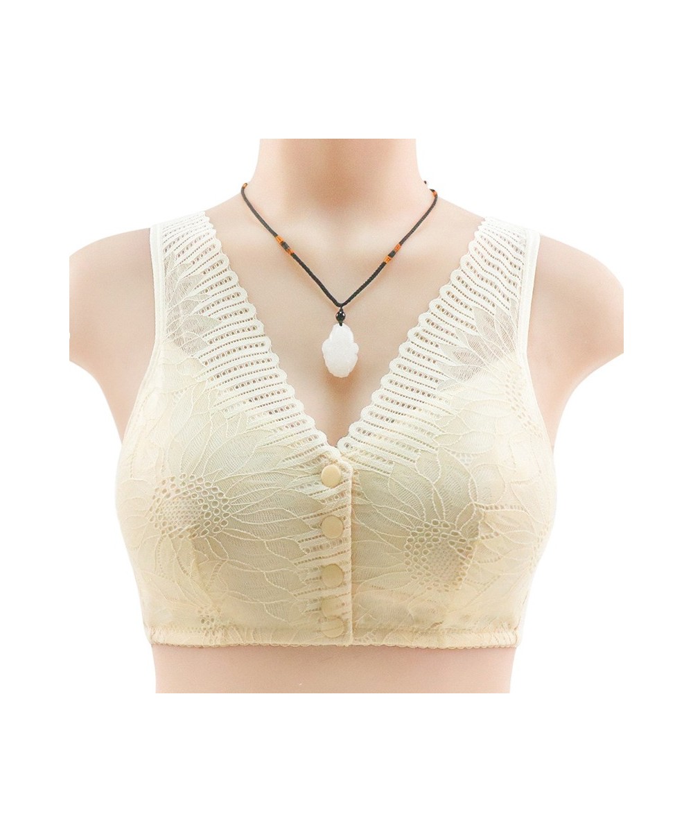 New Lace Front Buckle 36-46 BCD Cup Bralette Tops Ladies Soft Cotton Underwear Middile-aged Bras Female Brassiere Girls Bra $...