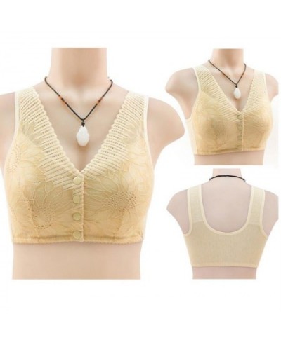 New Lace Front Buckle 36-46 BCD Cup Bralette Tops Ladies Soft Cotton Underwear Middile-aged Bras Female Brassiere Girls Bra $...