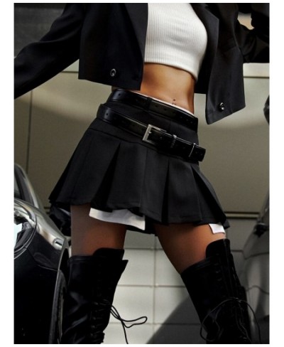 New Mini Skirt For Women Cute High Waist Fashion Y2K Skirts Set 2022 Casual Streetwear Womens Bottom Black Pleated Skirts $37...