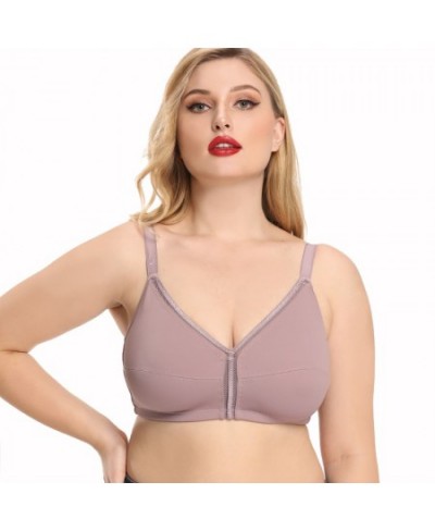 New Woman Underwear Bra Wire Free Women Bras Big Size Bra Top Non-Padded Full Coverage Bras C D DD E F 32 34 36 38 40 42 44 4...