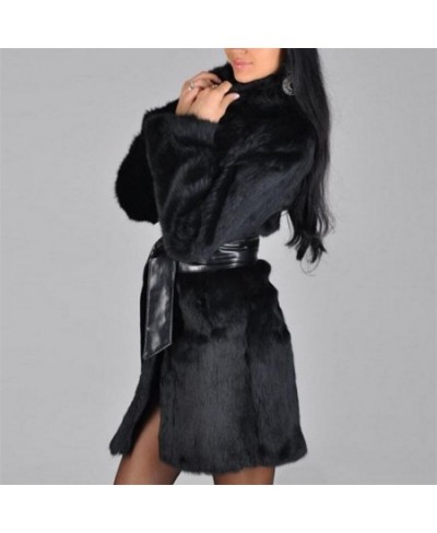 Autumn & winter Black 3XL Jackets Lmitation Fur coat Overcoat Street Fashion Casual Warm Imitation Fur Water Mink Long pu Bel...