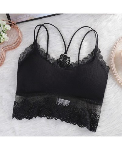 Wokeayer 2023 Sexy Lace Bralette Fitness Bras Lingeries Lace Thin Shoulder Strap Bras Cross Back Tube Tops Underwear $20.71 -...