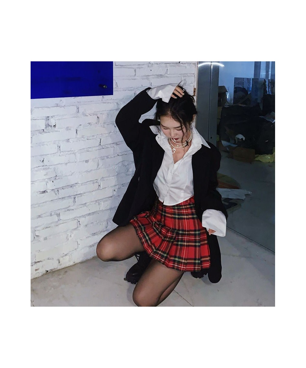 Plaid Pleated Skirt Short Women's Skirt a High Waist Short Skirt Pants Skirt Ropa Mujer Mini Skirts Clothes for Women $28.25 ...