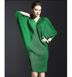 Women 2023 Summer Autumn Temperament Bat Sleeve Solid Color Dresses Big Size Sexy Package Hip Party Dress $58.76 - Dresses