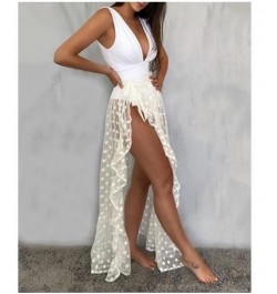 Sexy Women Mesh Sheer Beach Holiday Ruffled Sunscreen Bikini Cover Up Wrap Belted Bow knot tied Long Skirt Summer Holiday $22...