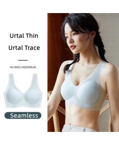 Sexy Urtal Thin Bras Cross Beauty Back Intimates Underwear Ice Silk Push Up Bralette Seamless Fixed Cup Lingerie Soutien Gorg...