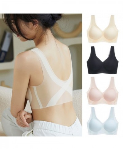 Sexy Urtal Thin Bras Cross Beauty Back Intimates Underwear Ice Silk Push Up Bralette Seamless Fixed Cup Lingerie Soutien Gorg...