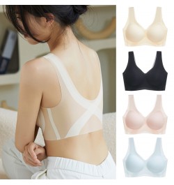 Sexy Urtal Thin Bras Cross Beauty Back Intimates Underwear Ice Silk Push Up Bralette Seamless Fixed Cup Lingerie Soutien Gorg...