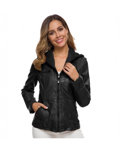 2023 New Autumn Zipper Faux Soft Leather Jacket Short Leather Jacket Ladies Basic Street Coat Black Red Motorcycle Jacket Wom...