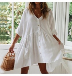 New Cover-ups 2023 Sexy V-neck Summer Beach Dress Tunic Women Casual Beachwear Swimsuit Cover Up Sarong Plage N771 $36.42 - S...