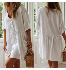 New Cover-ups 2023 Sexy V-neck Summer Beach Dress Tunic Women Casual Beachwear Swimsuit Cover Up Sarong Plage N771 $36.42 - S...