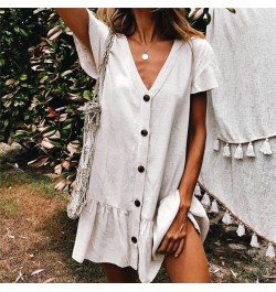 New Cover-ups 2023 Sexy V-neck Summer Beach Dress Tunic Women Casual Beachwear Swimsuit Cover Up Sarong Plage N771 $36.42 - S...