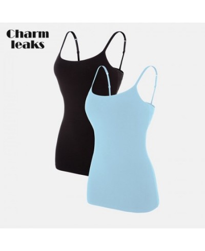 Women Camisole Underwear Cotton Soft Slim Sling Tank Tops Adjustable Straps Night Sleepwear Fitness Wear Pack of 2 $28.43 - U...