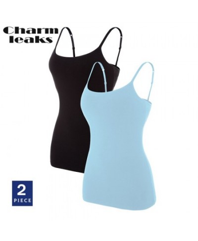 Women Camisole Underwear Cotton Soft Slim Sling Tank Tops Adjustable Straps Night Sleepwear Fitness Wear Pack of 2 $28.43 - U...