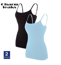 Women Camisole Underwear Cotton Soft Slim Sling Tank Tops Adjustable Straps Night Sleepwear Fitness Wear Pack of 2 $28.43 - U...