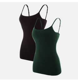 Women Camisole Underwear Cotton Soft Slim Sling Tank Tops Adjustable Straps Night Sleepwear Fitness Wear Pack of 2 $28.43 - U...