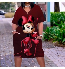 Minnie Sexy Dress Women Fashion Mickey 3D Print Dress Women Loose Ladies Party Evening Dress Summer Knee Length Street $39.38...