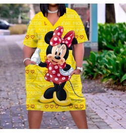 Minnie Sexy Dress Women Fashion Mickey 3D Print Dress Women Loose Ladies Party Evening Dress Summer Knee Length Street $39.38...